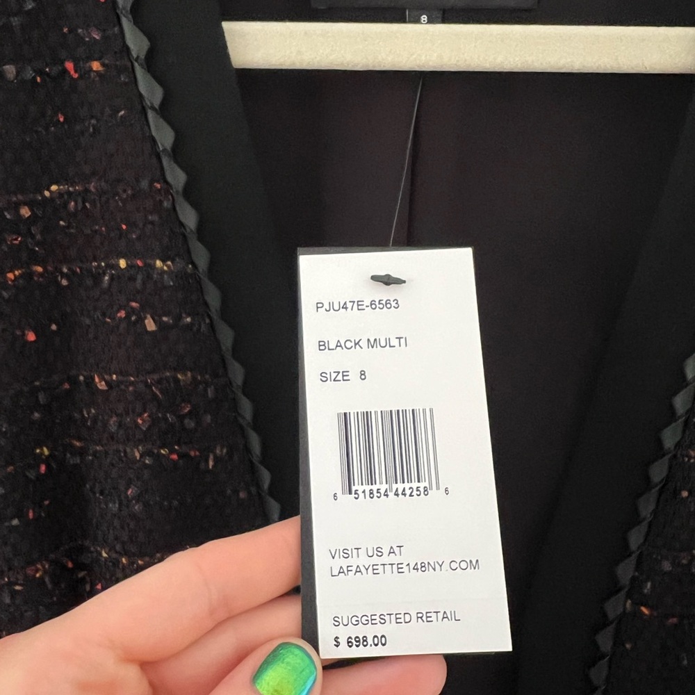 Lafayette 148 New York Black Tweed Jacket - Picture 4 of 4
